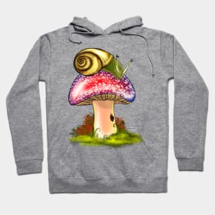 Snail chillin on a Mushroom. Hoodie